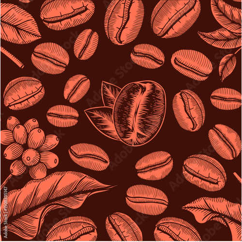 coffee pattern background image illustration