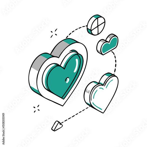 Health Monitoring Heart Icon for Medical Apps, Fitness Trackers, Cardiology Websites, Healthcare Interfaces and Wellness Program Materials