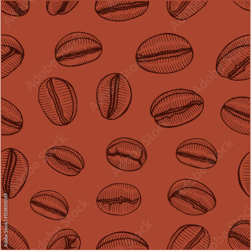 coffee beans seamless background