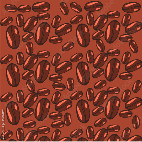 coffee beans seamless pattern