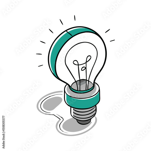 Idea Lightbulb Icon for Innovation Websites, Creative Thinking Apps, Problem-Solving Materials, Brainstorming Sessions and Educational Content