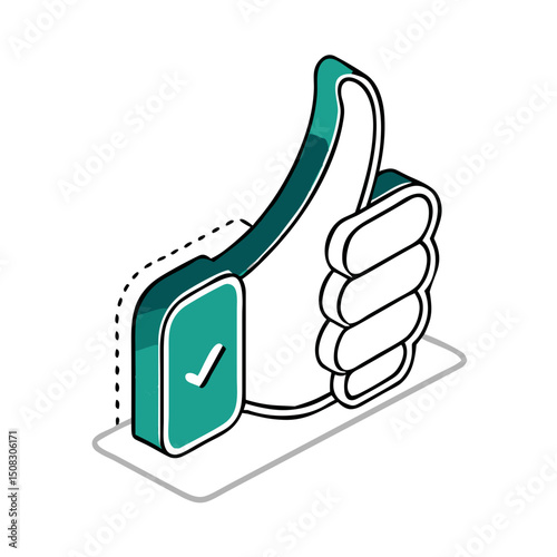 Thumbs Up Icon for Social Media Engagement, Feedback Interfaces, Approval Systems, Rating Platforms and Positive Response Graphics