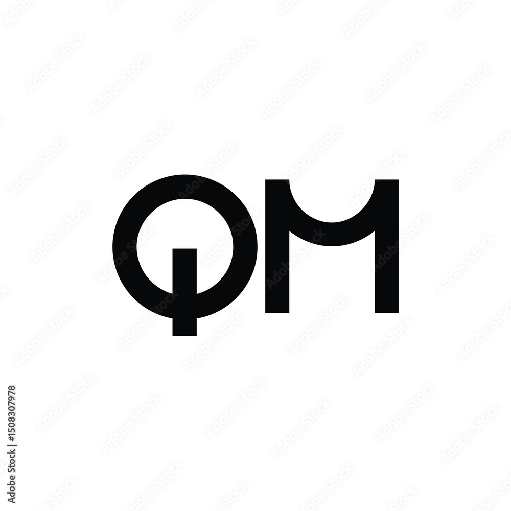 Obraz premium QM monogram logo design letter text name symbol monochrome logotype alphabet character simple logo