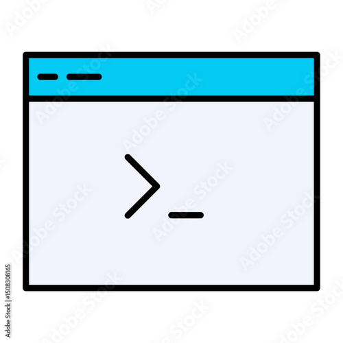 Script File Document Icon: Modern Line Design with Command Prompt Symbol. Essential for Programming, Automation, and Software Development. Editable Vector Illustration