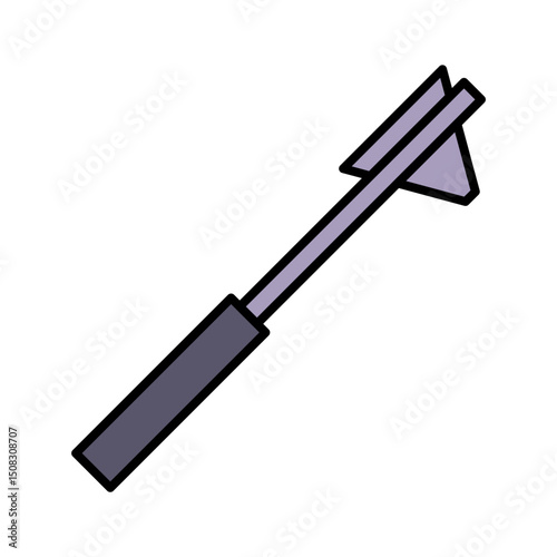 Dental Explorer Probe Icon Vector: Tooth Examination, Oral Health, Dentistry Instrument. Editable Filled Symbol for Dentist, Clinic, and Hygiene Services