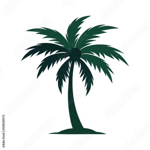 Palm tree silhouette on a tropical beach with summer and travel vibes