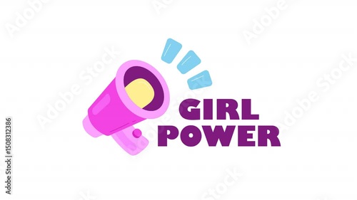 Girl Power Women's Day With Alpha Animated Stickers