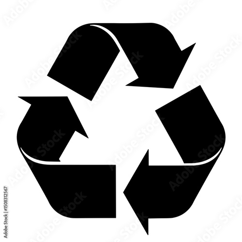 Silhouette of Recycling Symbol for Environmental and Waste Management