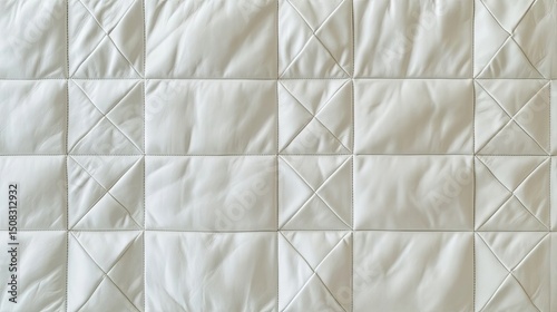 White suede leather wall background with quilted texture