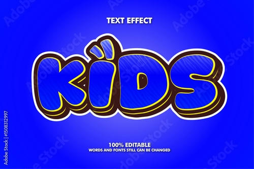 Cartoon text effect editable comic and child text style