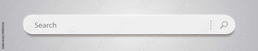 3d search bar Internet browser engine on gray background for UI design, website interface element with web icons and push button vector 3d search bar Internet browser engine on gray background for UI design, website interface element with web icons and push button vector