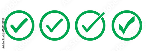 Click the check mark vector button. Vector of a red cross with a green checkmark.