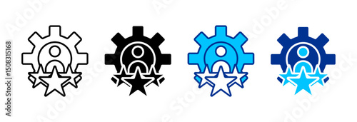 Expert Icon Set Multiple Style Vector Illustration