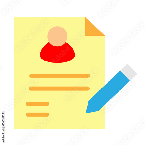 Resume Writing Vector Glyph Icon Design