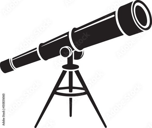 telescope silhouette, telescope vector, telescope icon, telescope clipart, telescope outline, telescope star gazing silhouette,