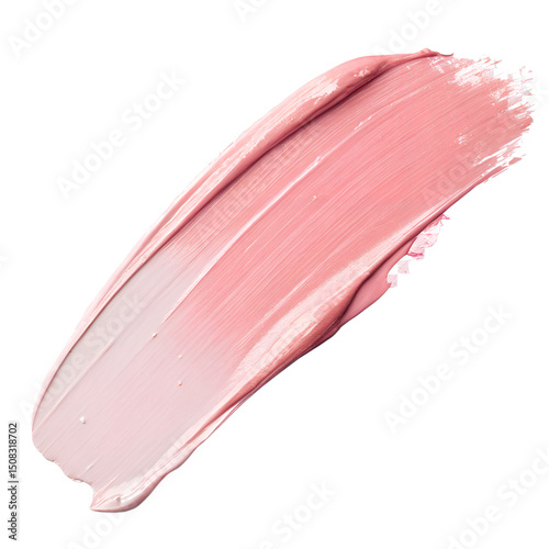 Soft Pink Paint Brush Stroke Isolated on Transparent Background