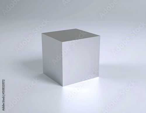 Simple White Cube Minimalist 3D Render Studio Background Display