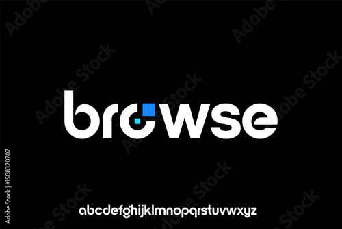 word browse . modern minimalist  geometric circular font with rounded edges.