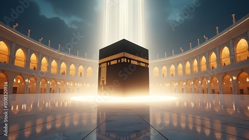 Radiant Kaaba A Digital Rendering of Islam's Sacred House