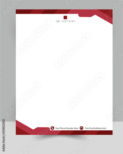 Simple Letterhead Template – Clean & Professional Layout  with color read