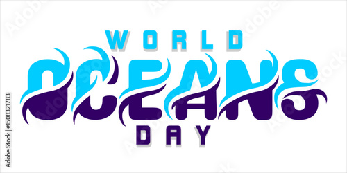 World oceans day design with turtle. Sea turtle trapped in plastic celebrating world ocean day