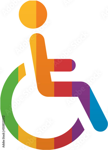 Pride Month Wheelchair Accessibility Icon Rainbow LGBTQ Icon