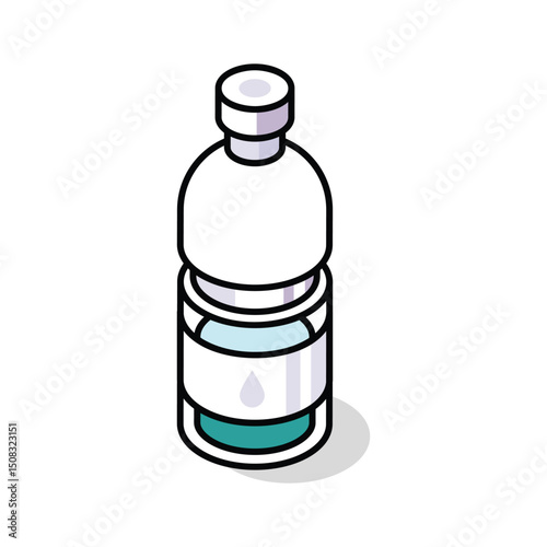 A modern isometric icon of reusable water bottle container