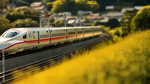 High-Speed Rail Journey Through Golden Fields