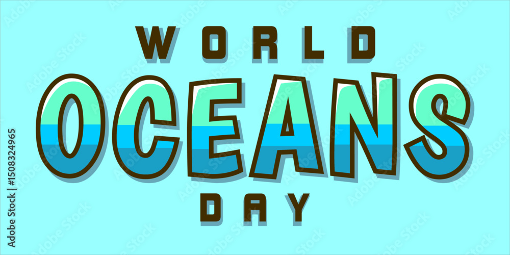 Fototapeta premium World oceans day design with turtle. Sea turtle trapped in plastic celebrating world ocean day