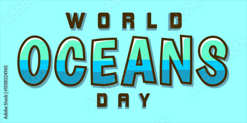 World oceans day design with turtle. Sea turtle trapped in plastic celebrating world ocean day