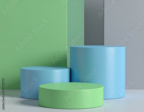 Pastel Cylinders Minimalist Product Display Background Scene