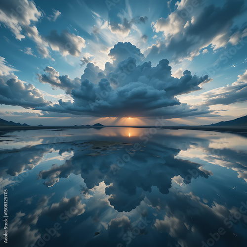 sunset over the lake