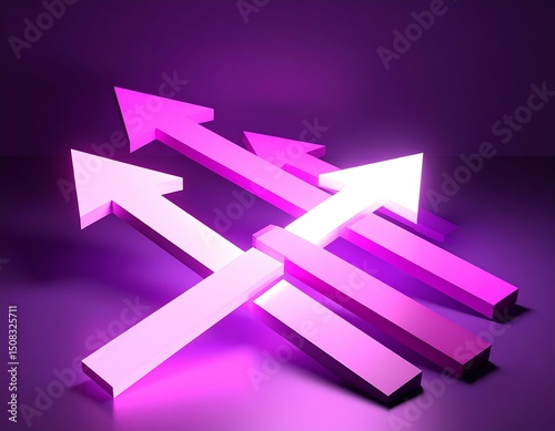 Glowing Purple Arrows Growth, Progress, Direction, Success, Innovation, Future, Technology, Advancem