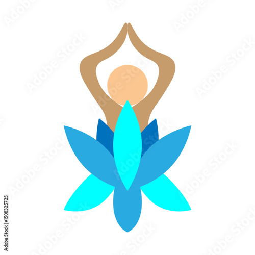 Meditation Vector Flat Icon Design