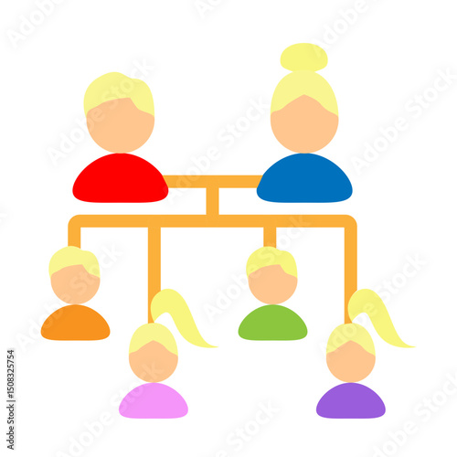Family Tree Vector Flat Icon Design