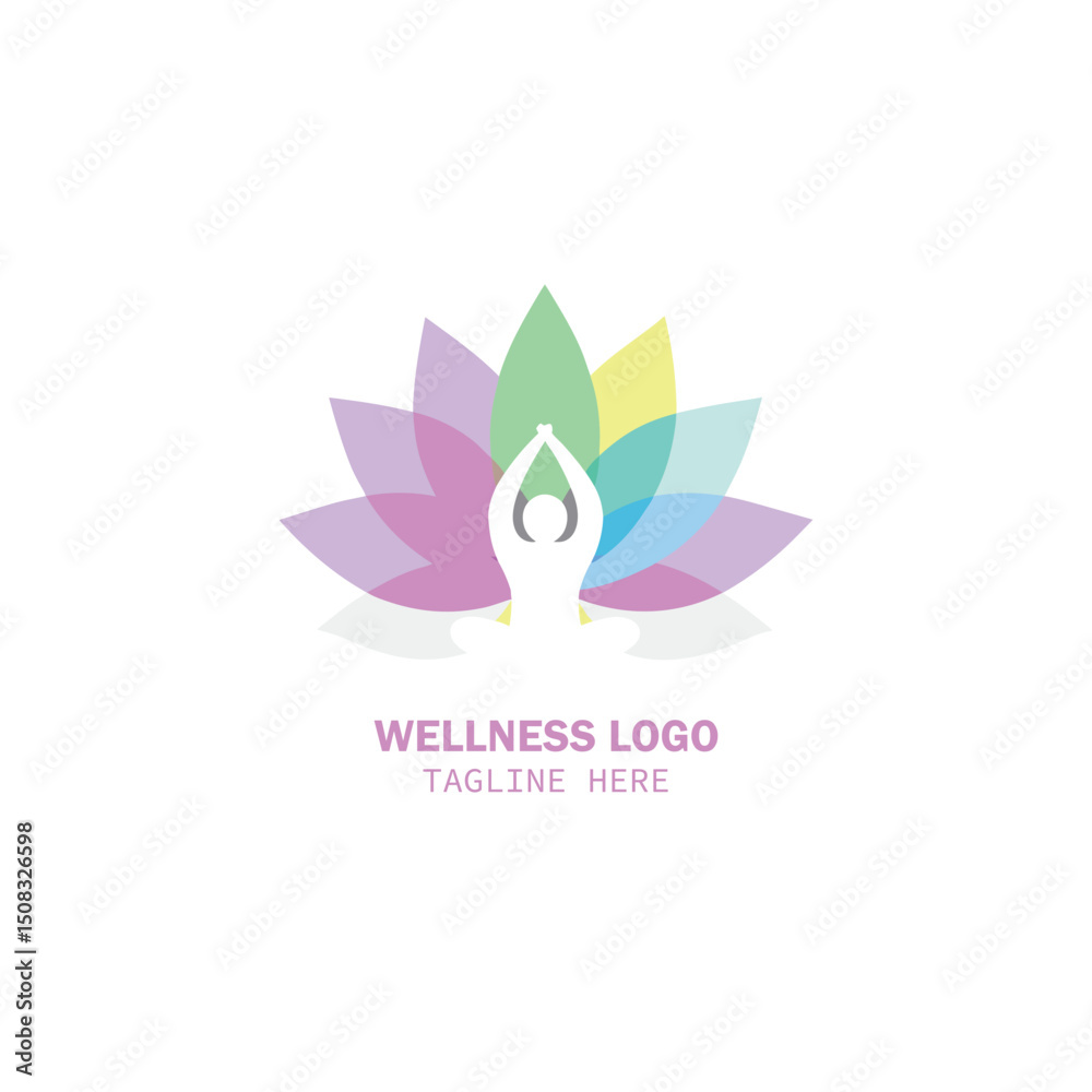 Obraz premium Green wellness and healthcare logo design-abstract human figures with green leaves and healthy lifestyle