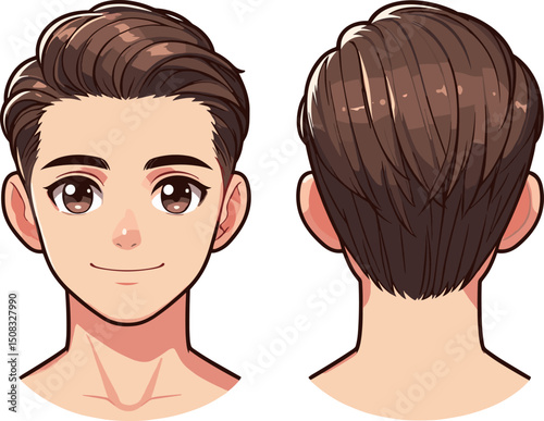 カットモデルのオールバックの男性のイラスト