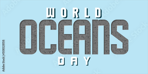 World oceans day design with turtle. Sea turtle trapped in plastic celebrating world ocean day