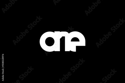 Text logo for numbers one letter logo design, Number typography. 
