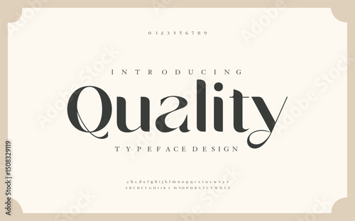 Elegant Font Uppercase Lowercase And Number. Classic Lettering Minimal Fashion Designs. Typography modern serif fonts regular decorative vintage concept. vector illustration