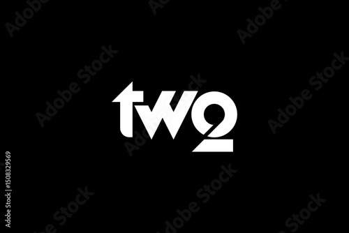 Text logo for numbers Two letter logo design, Number typography. 