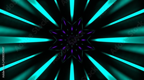 Turquoise and Purple Pulse Neon Arcade in Endless Flow Background VJ Loop in 4K