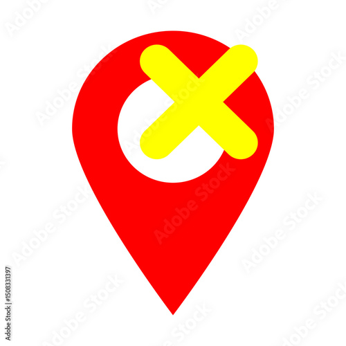 Invalid Locator Vector Flat Icon Design