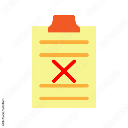 Test Fail Vector Flat Icon Design