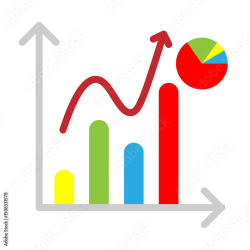 Report Chart Vector Flat Icon Design