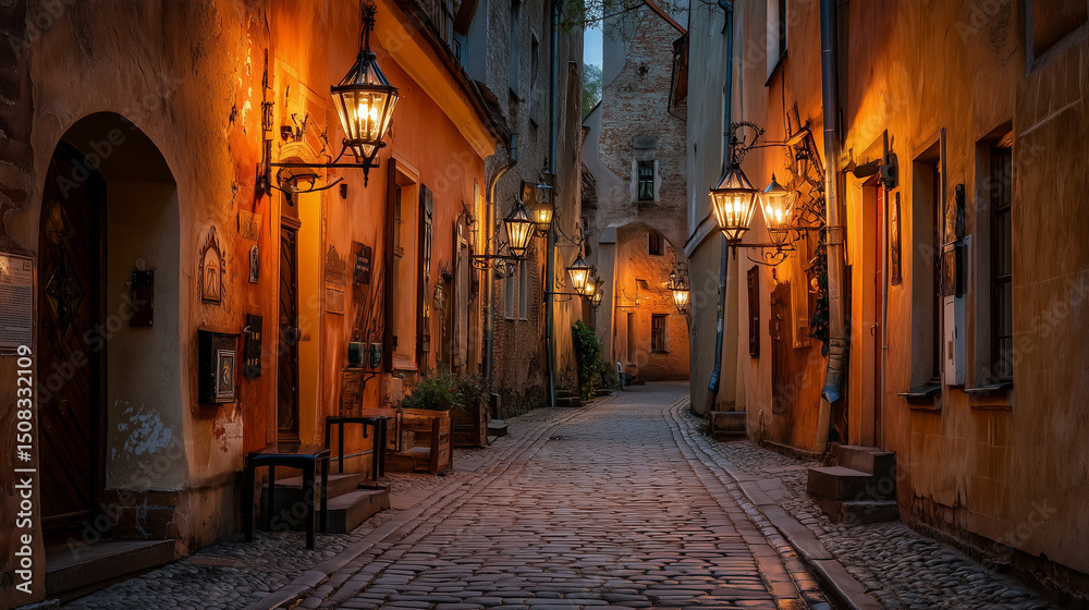 Fototapeta premium narrow street in the old town