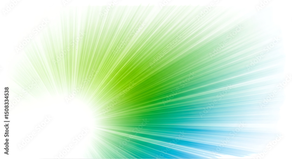 Obraz premium Abstract Green and Blue Radial Burst Background Design for Modern Presentations