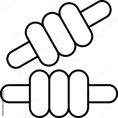 cricket bails line icon.  Sports Equipment  sign. agricultural field. Cricket Wickets element.  playing cricket, isometric view
