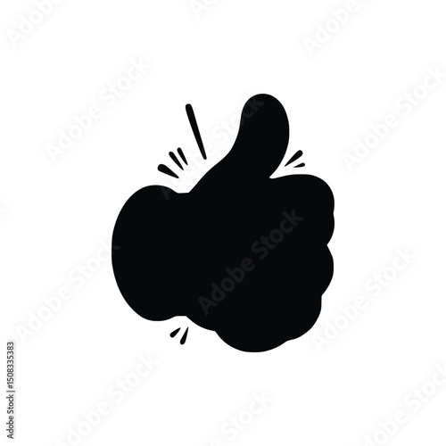 Vector art of Thumbs up icon isolated on white background, a symbol of approval and positive feedback