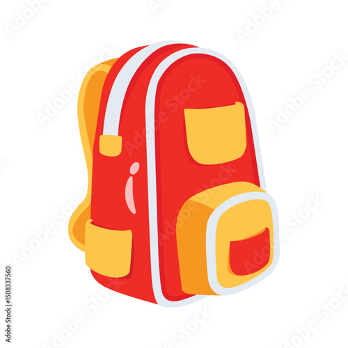 Get this 2d style icon showing a student backpack